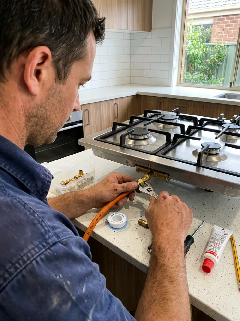 Licensed gas fitter working in Gledswood Hills